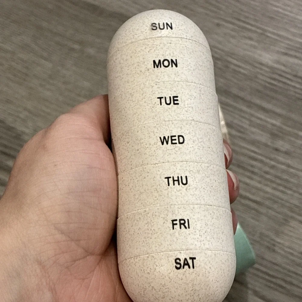 Upgrade Enlarge Grain Fiber Moisture Proof Weekly Pill Organizer BPA Case